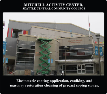 Mitchell Activity Center, Seattle Central Community College, worksite showing progress of exterior