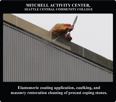 Mitchell Activity Center, Seattle Central Community College, application of exterior coating
